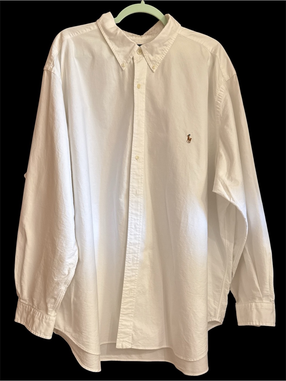 Ralph Lauren Men’s 3XB Big & Tall Classic Fit White Long-Sleeve Shirt